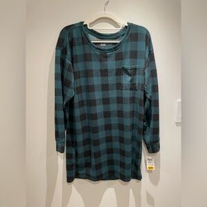 Jenni Green and Black Plaid Top